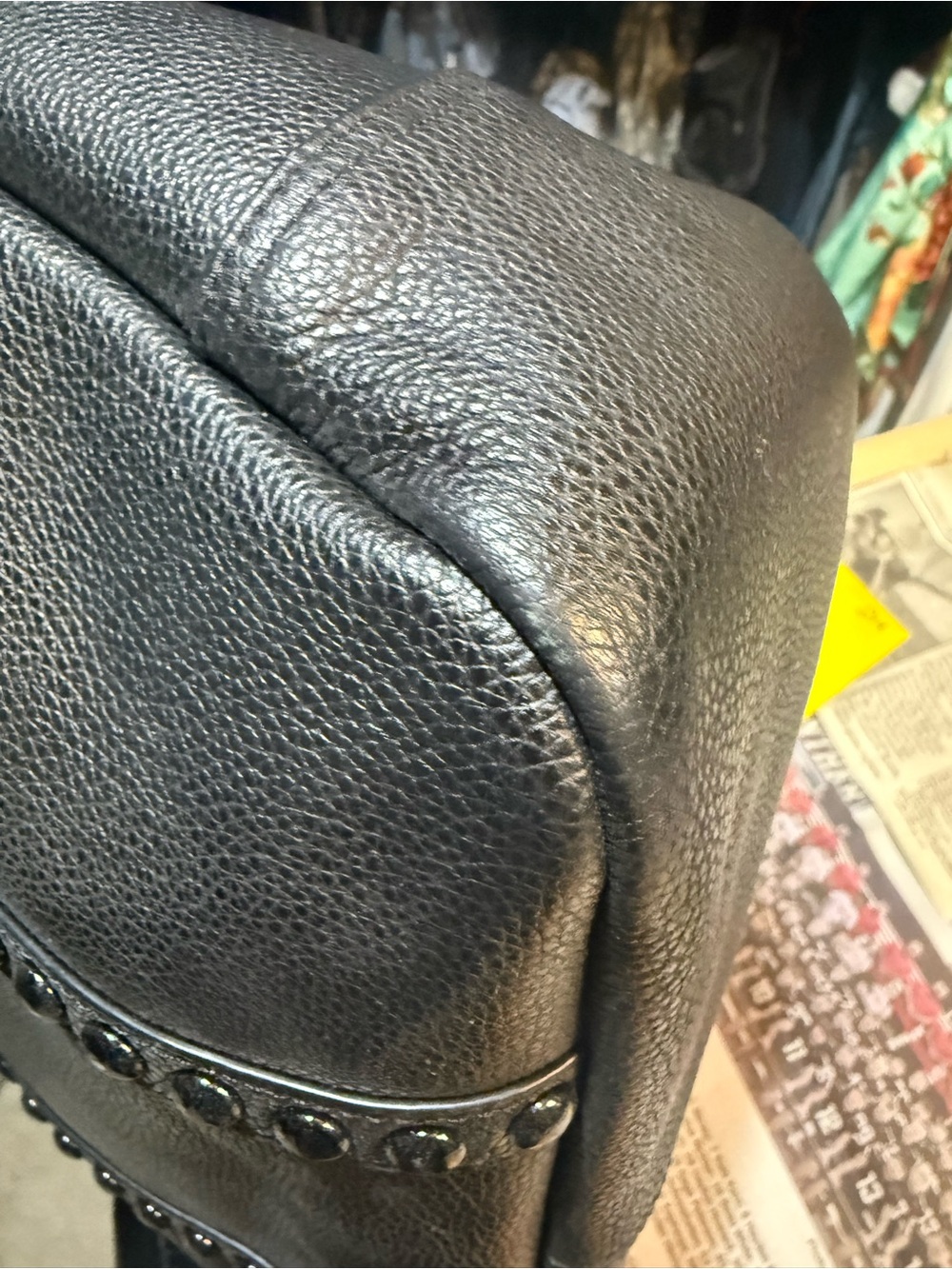 Coach Black Pebbled Leather Tote - Picture 6 of 9